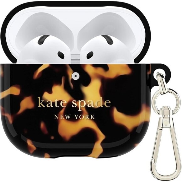 Other - AirPods 4 Protective Case with Keychain Ring Transparent Tortoise Compatible